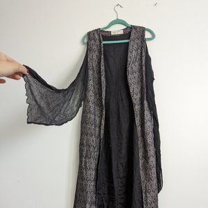 vintage long silver silk jacket